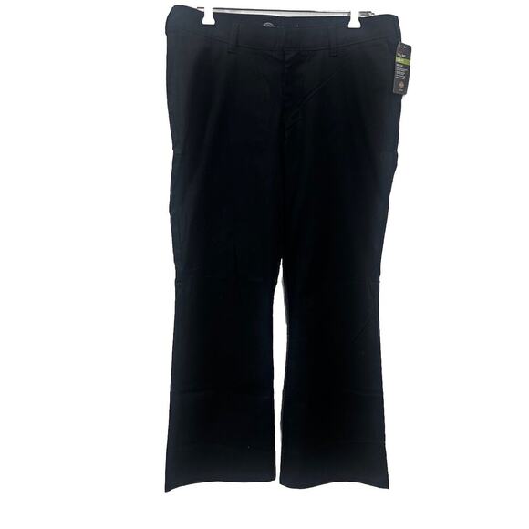 NWT Dickies Women Chino Pants Flex Twill Bootcut Stretch Slim Fit Black Sz 14R - Picture 2 of 10